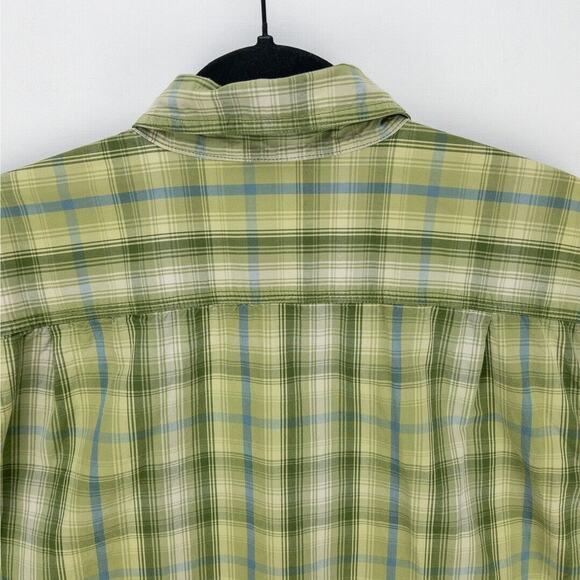 Carhartt Plaid Long Sleeve Men's Large Relaxed Fit Green Blue Button Up Casual - Picture 11 of 12
